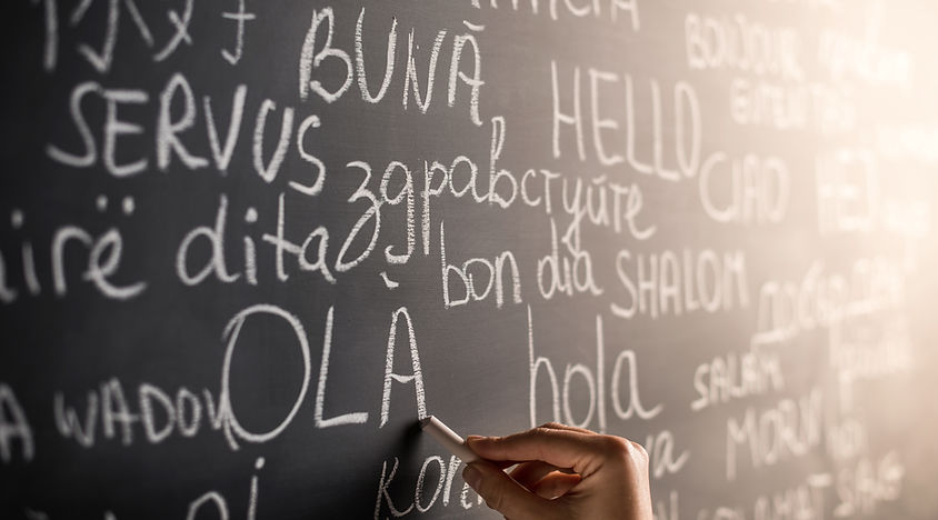 Chalkboard with Different Languages